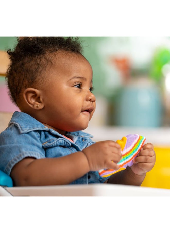 Bright Starts - Soothing Soft Serve Silicone Teether, Easy-Grasp Ice Cream Cone, 3 Months + - Image 1