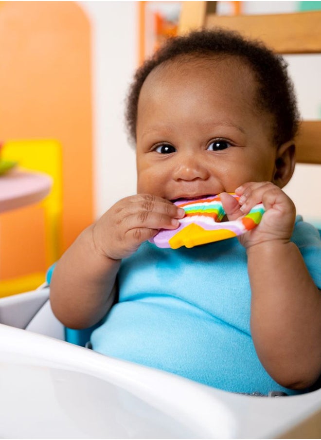 Bright Starts - Soothing Soft Serve Silicone Teether, Easy-Grasp Ice Cream Cone, 3 Months + - Image 1