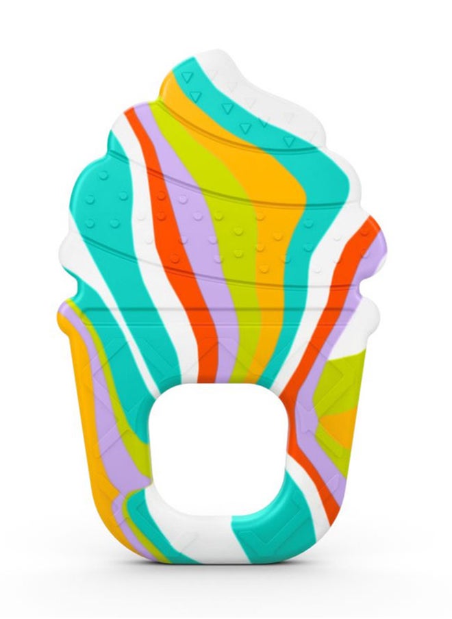 Bright Starts - Soothing Soft Serve Silicone Teether, Easy-Grasp Ice Cream Cone, 3 Months + - Image 1