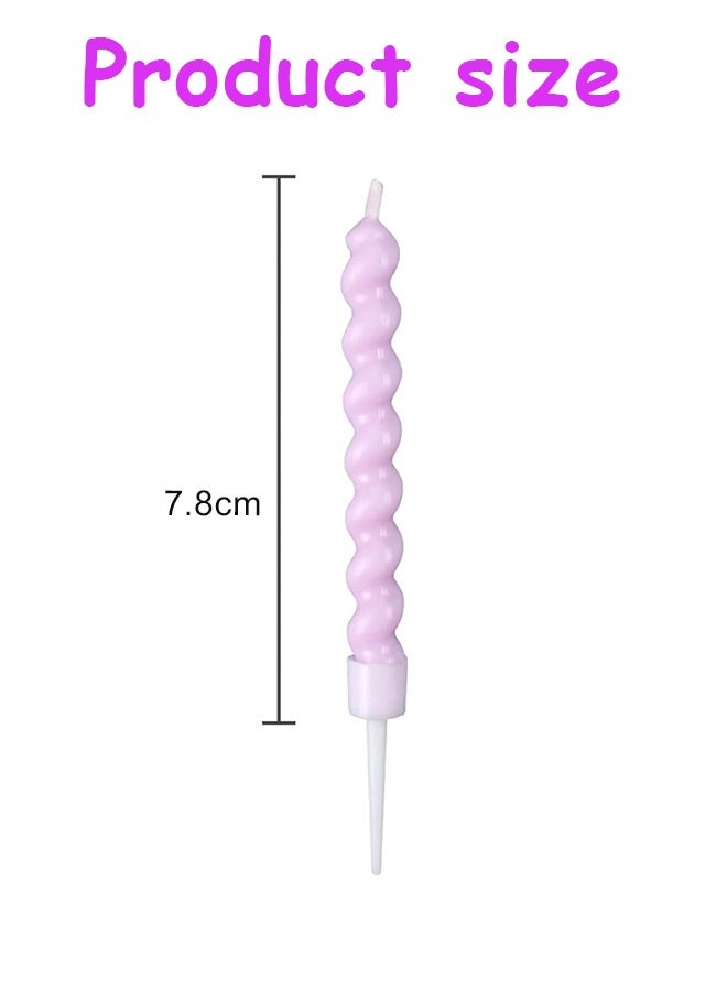 MXN 24 Pcs Spiral Birthday Candles with Holders - Cake Cupcake Candles, Happy Birthday Party Cake Topper Decoration Gifts for Birthday Wedding Lucky Party Cake Decorations - Image 2