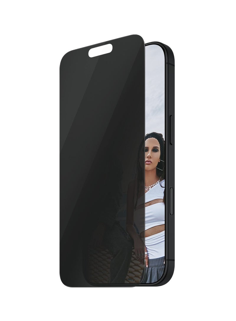 PanzerGlass حماية الخصوصية SAFE من PanzerGlass® لجهاز iPhone 16 Plus - زجاج معاد تدويره بنسبة 60%، طلاء خالي من البقع - مع مساعدة التركيب لتسهيل التثبيت، واقي زجاجي مقسى لجهاز iPhone 16 Plus - Image 2