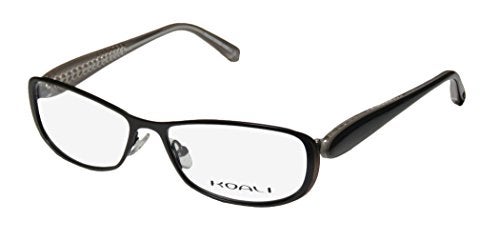Koali 7186k For Ladies/Women Designer Full-Rim Shape Light Weight Adjustable Pads Eyeglasses/Spectacles (52-15-130, Black/Taupe) - Image 1
