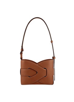 Generic Polene Woven Bucket Bag High-End Feel Genuine Leather New Style Nodde Geometric Design Niche Brand Underarm Bag Brown 