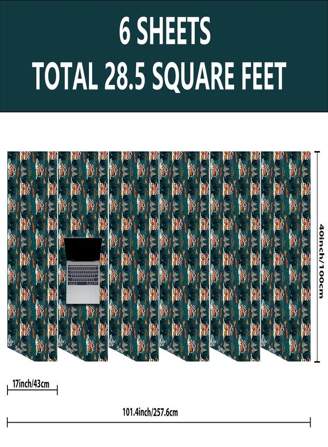 Vnaaem Reversible Santa Christmas Wrapping Paper Roll for Men Women - Dark Green Xmas House,Trees & Snowflakes Design Gift Wrap for Holiday Party Celebration, Winter DIY Craft - 17 In X 20 Ft(Total 28.5sq.ft) - Image 4