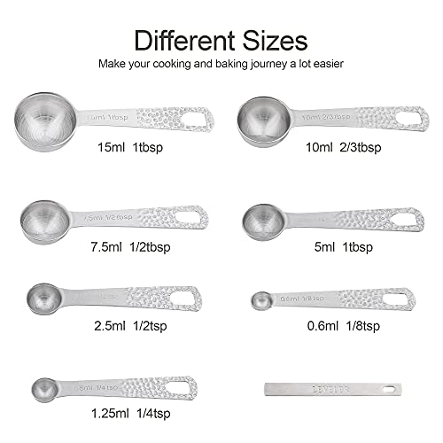 Smithcraft Measuring Cups and Spoons Set, 18/8 Stainless Steel Measuring Cups and Spoons Set of 16pcs, Metal Measuring Cup and Measuring Spoon Set With Leveler and Equivalents Dry 2/3 & 3/4 Cup Measuring Cup Set - Image 4