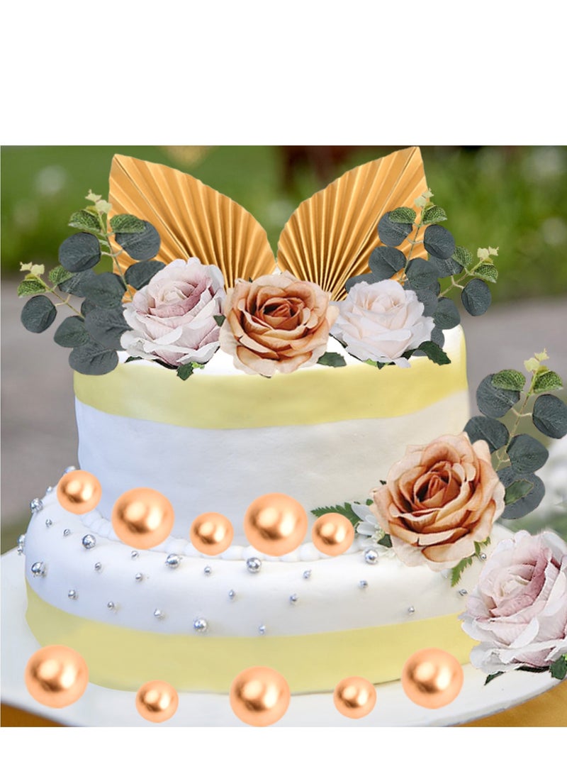 23pcs Cake Toppers for Boho Cake Toppers, Birthday Cake Decorations, Flowers with Balls, Decorative Cakes, Palm Leaves for DIY Cakes for Birthdays, Weddings, Parties  - Image 4