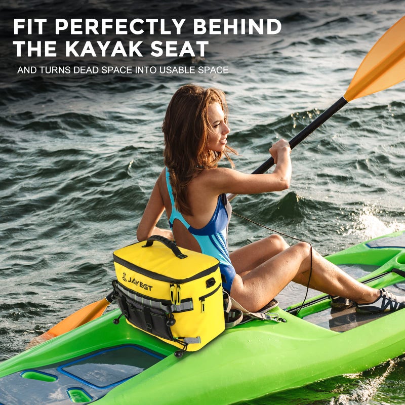 JAYEGT Kayak Cooler Behind Seat - Waterproof Cooler Bag Compatible with Lawn-Chair Seat Kayakï¼ŒKayak Accessories Camping Cooler, Portable Ice Chest for Fishing, Beach,Picnic, Tripsï¼ŒCooler Leak-Proof-Yellow - Image 4