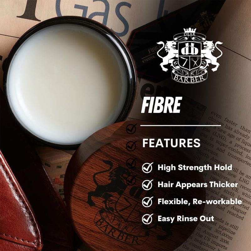 Dear Barber Mens Hair Styling Fibre Hair Paste, Strong Long Lasting Hold, Shapes and Sclupts Hair, Suitable for all Hair Types 100ml - Image 5