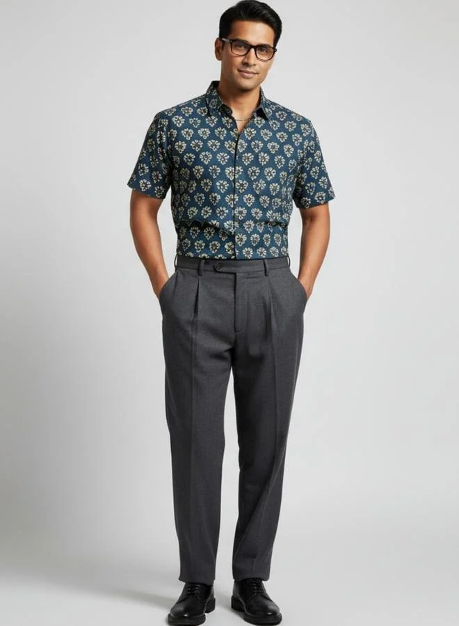ترولوم Men Classic Slim Fit Floral Printed Casual Shirt