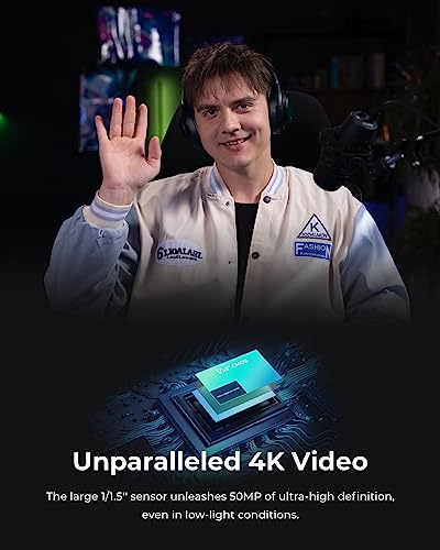 OBSBOT كاميرا ويب OBSBOT Tiny 2 4K مع تحكم صوتي PTZ، تتبع AI متعدد الأوضاع وتركيز تلقائي، كاميرا ويب مع مستشعر 1/1.5"، تحكم بالإيماءات، 60 إطار في الثانية، تصحيح إضاءة HDR، كاميرا ويب للكمبيوتر، البث، الاجتماعات، إلخ. - Image 4