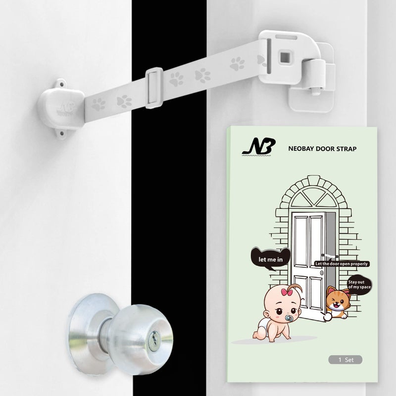 Neobay Magnetic Child Proof Door Lock. No Need for Interior Cat Door. Keep Toddler Out of Room with Litter Box While Let Cat in Easily.â€¦ - Image 1