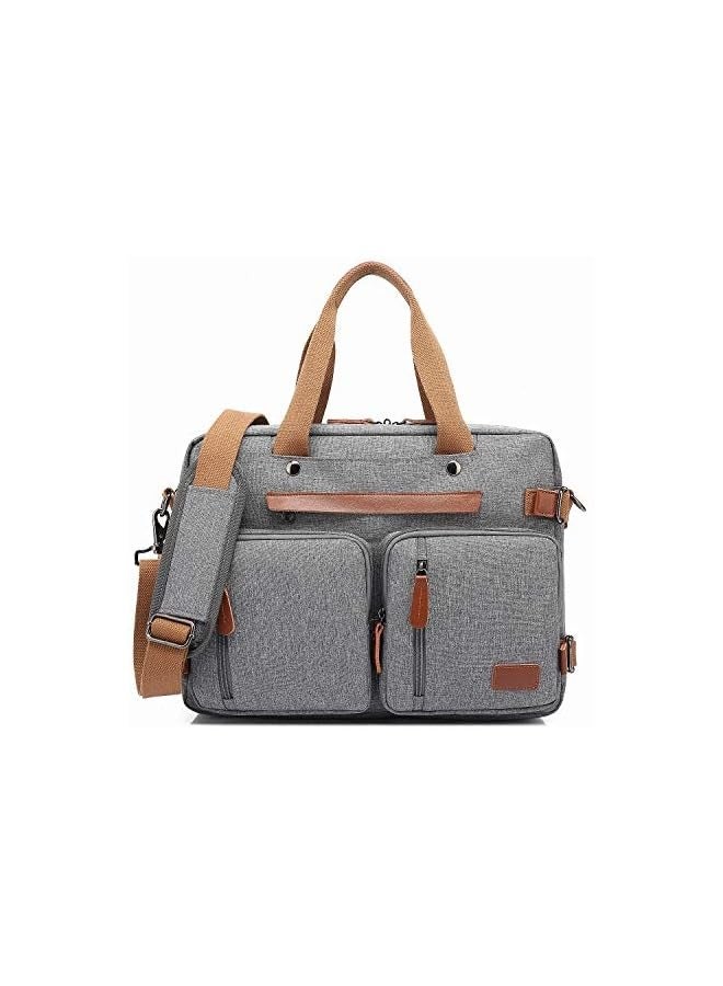 PROMASS Convertible Backpack Messenger Bag Shoulder Bag Laptop Case Handbag Business Briefcase Multi-Functional Travel Rucksack Fits 15.6 Inch Laptop for Men/Women (15.6 inches, Grey)  - Image 1