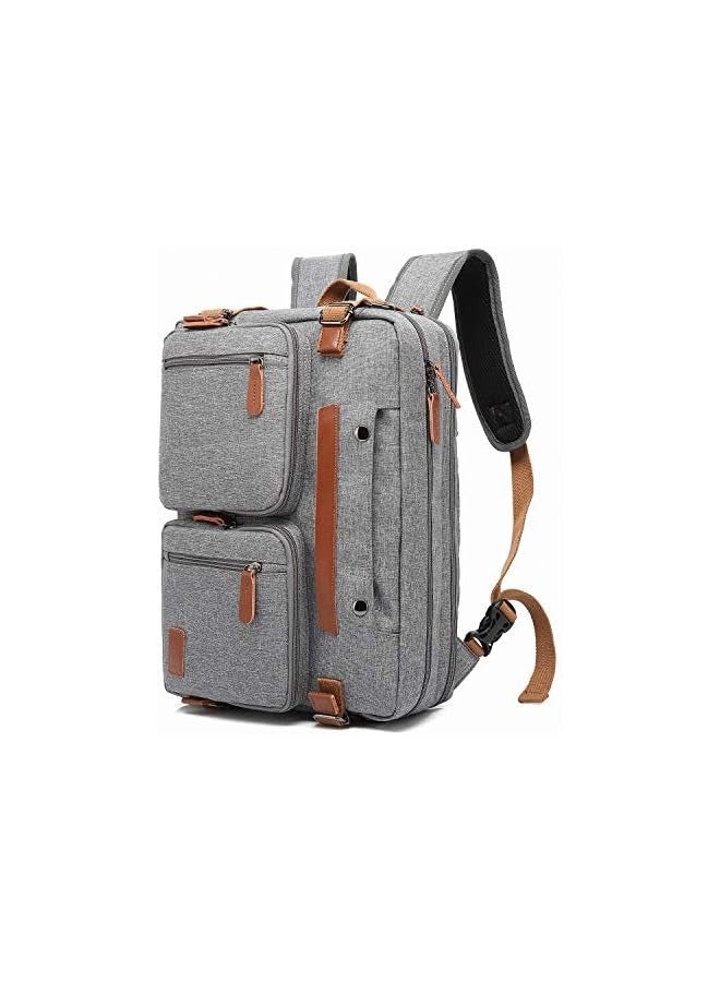 PROMASS Convertible Backpack Messenger Bag Shoulder Bag Laptop Case Handbag Business Briefcase Multi-Functional Travel Rucksack Fits 15.6 Inch Laptop for Men/Women (15.6 inches, Grey)  - Image 2