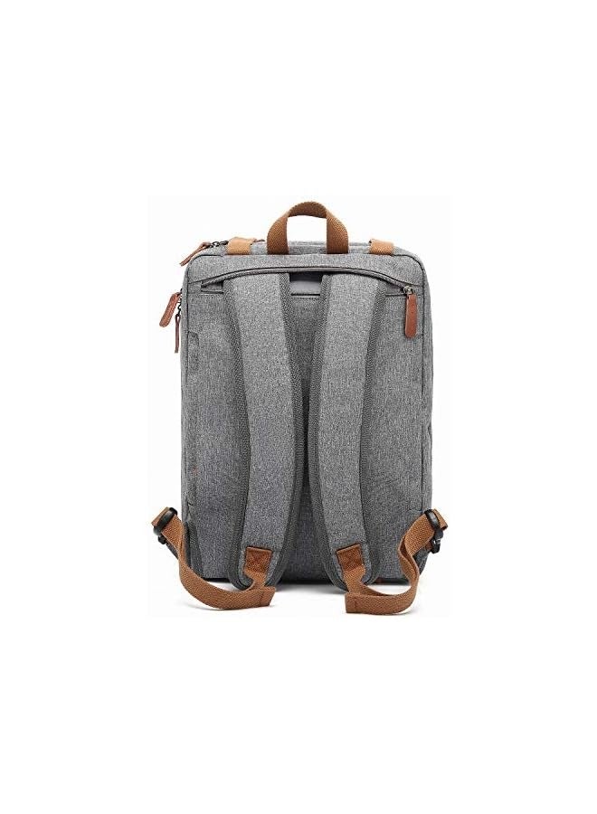PROMASS Convertible Backpack Messenger Bag Shoulder Bag Laptop Case Handbag Business Briefcase Multi-Functional Travel Rucksack Fits 15.6 Inch Laptop for Men/Women (15.6 inches, Grey)  - Image 4