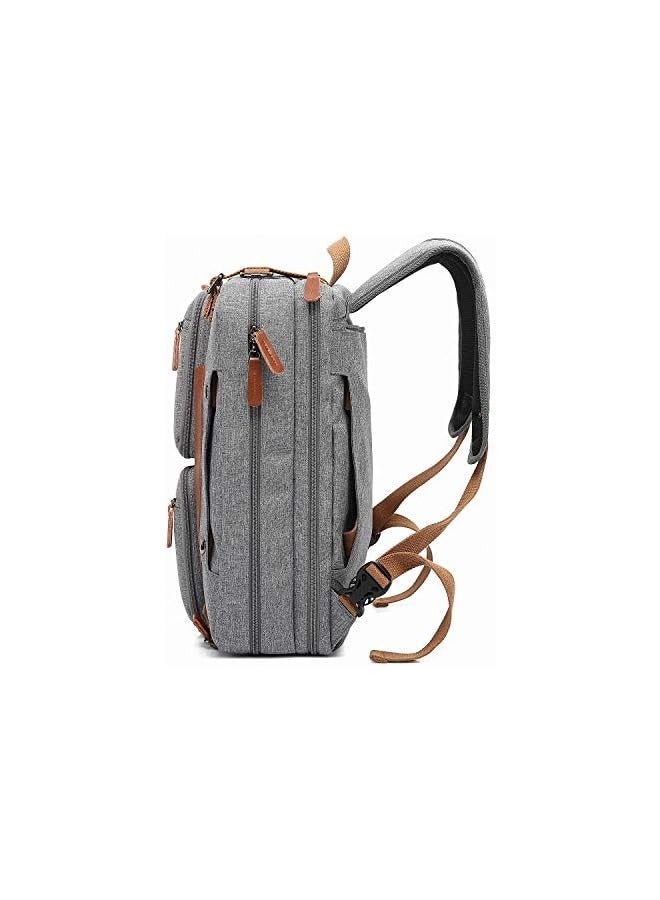 PROMASS Convertible Backpack Messenger Bag Shoulder Bag Laptop Case Handbag Business Briefcase Multi-Functional Travel Rucksack Fits 15.6 Inch Laptop for Men/Women (15.6 inches, Grey)  - Image 3