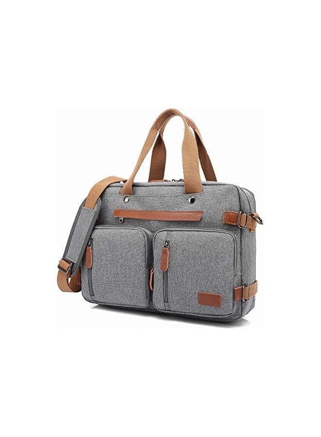 PROMASS Convertible Backpack Messenger Bag Shoulder Bag Laptop Case Handbag Business Briefcase Multi-Functional Travel Rucksack Fits 15.6 Inch Laptop for Men/Women (15.6 inches, Grey)  - Image 5