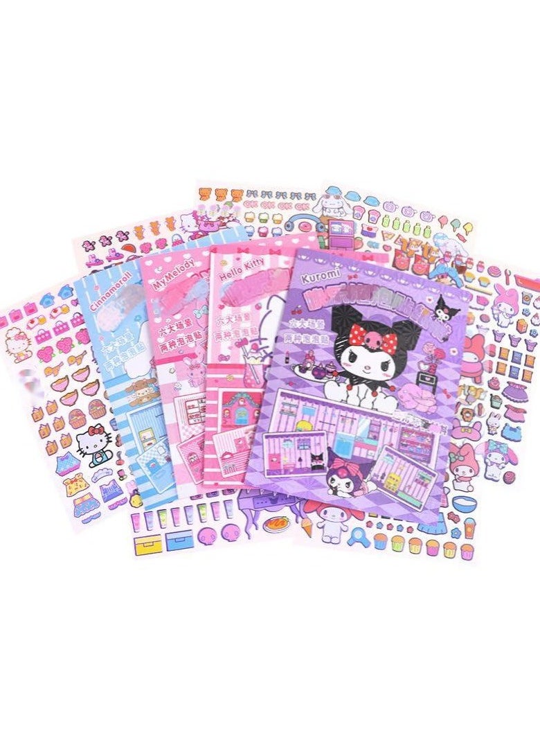 4 Pack 3D  Puffy Sticker Books for Kids , Dress-Up with Kitty Melody, Kuromi Dog Characters , Reusable Sticker Books for Girls , Travel-Friendly Dress Up Doll Stickers ,Gift for Boy Girl - pzsku/Z508A62107A3CFDF7B435Z/45/_/1710827502/ad66608a-9bcc-4af9-b992-0426b4c08431