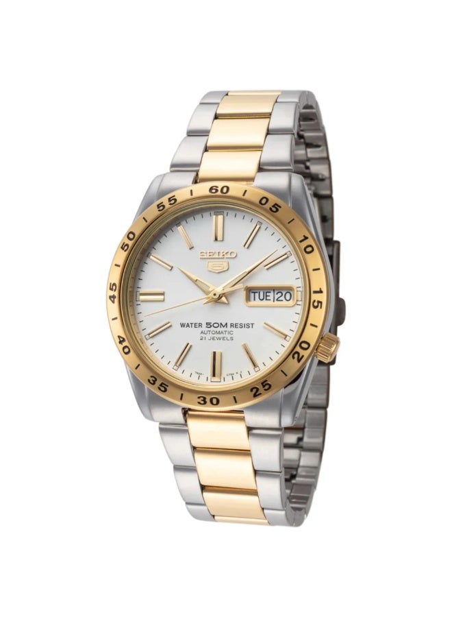 Seiko 5 SNKE04K1 Automatic Men’s Watch White Dial Two-Tone Stainless Steel Day-Date 21 Jewels - Image 1
