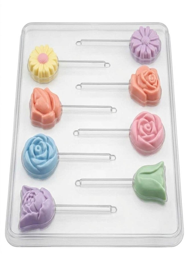 Lollipops Assorted Flowers Lollipop Chocolate Candy Mold 229, 8 Cavities, 1" to 1.5" Diameter - Image 5