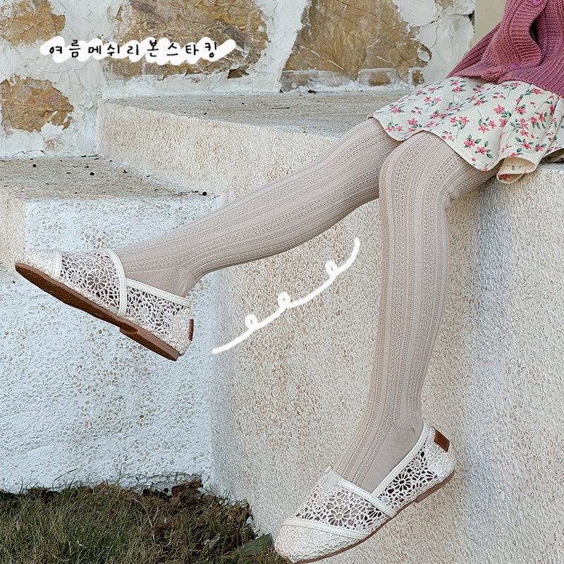 Children'S Pantyhose Mesh Thin Solid Color Breathable Sweat Absorbing Korean Princess Girl Student Baby Leggings - Image 2