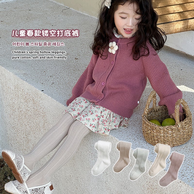 Children'S Pantyhose Mesh Thin Solid Color Breathable Sweat Absorbing Korean Princess Girl Student Baby Leggings - Image 1