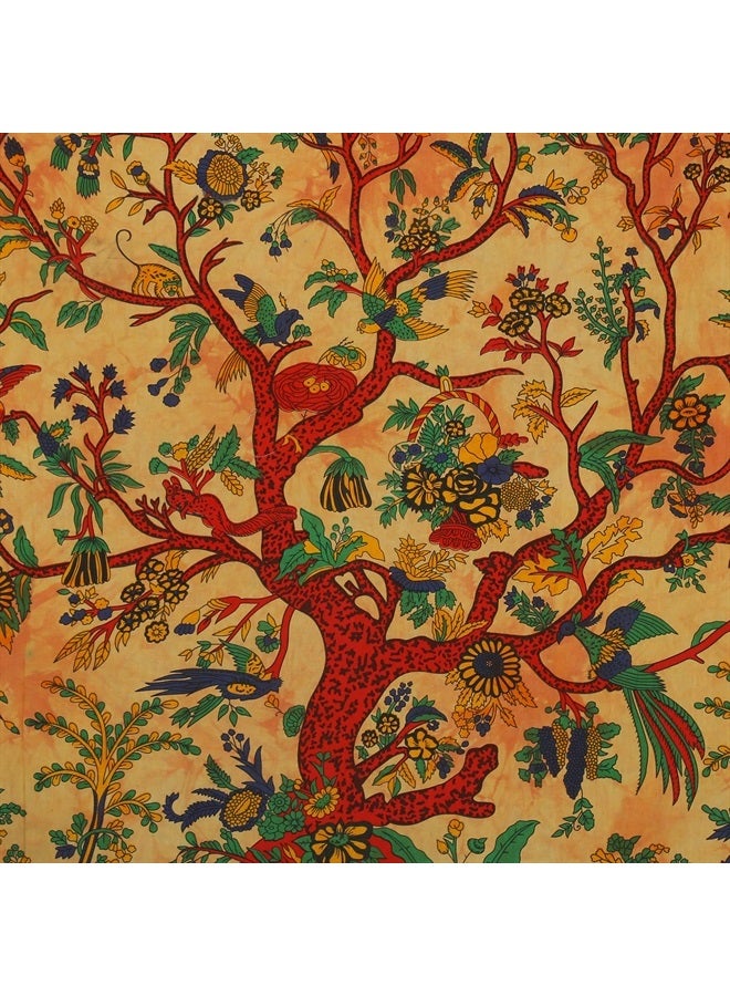 Craft Trade شجرة الحياة، نسيج جداري، ديكور منزلي، نسيج جداري جمالي، لغرفة المعيشة، غرفة النوم، غرفة المعيشة، السكن الجامعي - أصفر - 50 × 60 بوصة - Image 4
