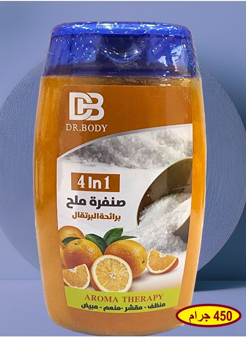 DR.BODY Thai Salt Scrub With Orange Scent Cleanses Exfoliates Softens and Whitens the Skin 450 Grams  - Image 1