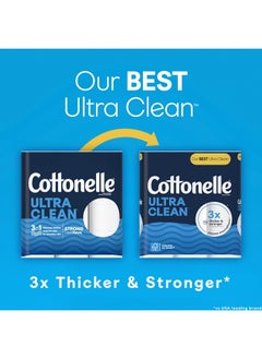 Cottonelle Ultra Clean Toilet Paper, 4 Mega Rolls (4 Mega Rolls = 16 Regular Rolls), 284 Sheets Per Roll (Packaging May Vary)  - Image 2