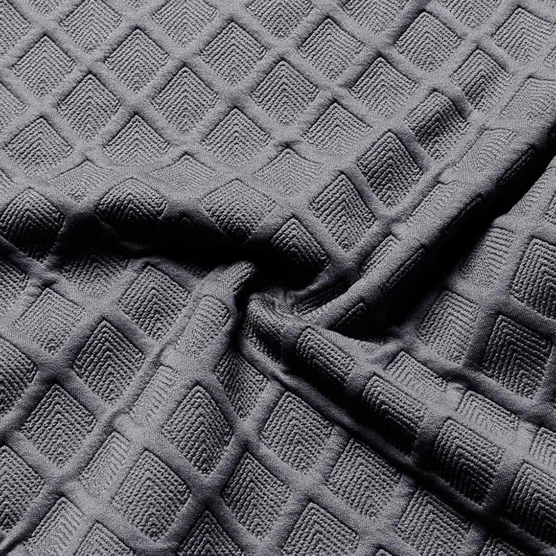 1pcs Stretch Solid Diamond Lattice Dining Chair Cover Slipcover Removable Washable Short Dining Chair Protector Seat Solid Slipcovers for Hotel Dining Dark Gray - Image 2