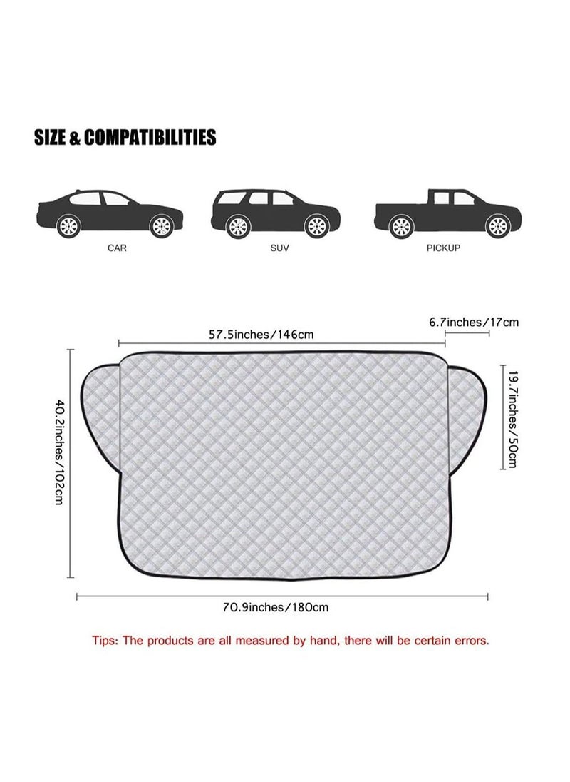 Y&D - Car Sun Shade, SYOSI Front Windshield Sunshade, Windscreen Cover UV Magnetic Protector Dust Water Resistant Snow Ice for All Weather (57.5 * 40.2 inch) - Image 1