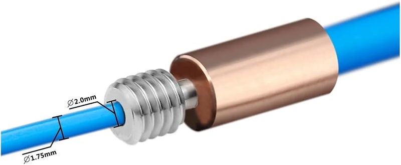 ثنائية المعدن Heatbreak سبيكة التيتانيوم V6 Hotend الحلق 1.75mm أنابيب الطلاء النحاسي 10 قطع - Image 5