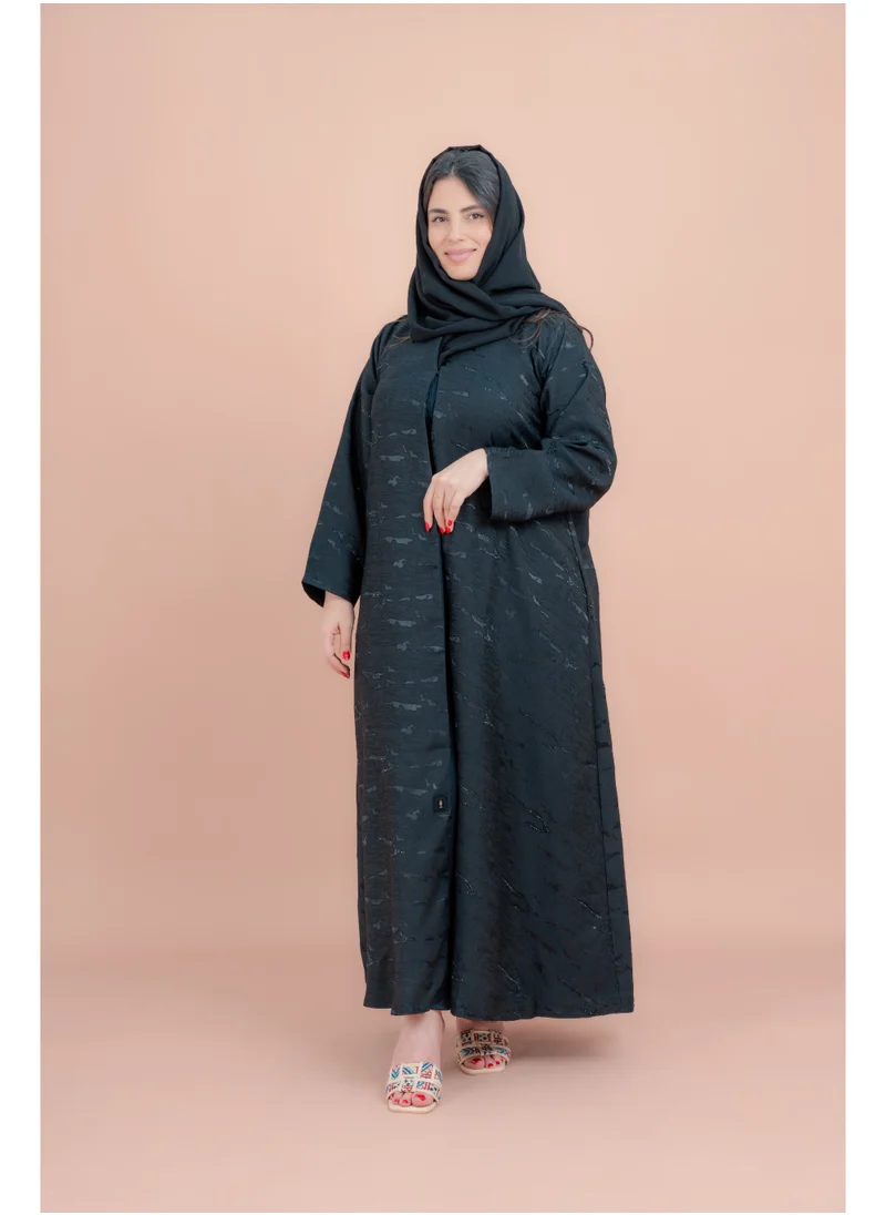 IKKXA Crystal Bloom Printed Abaya AIK128 Black