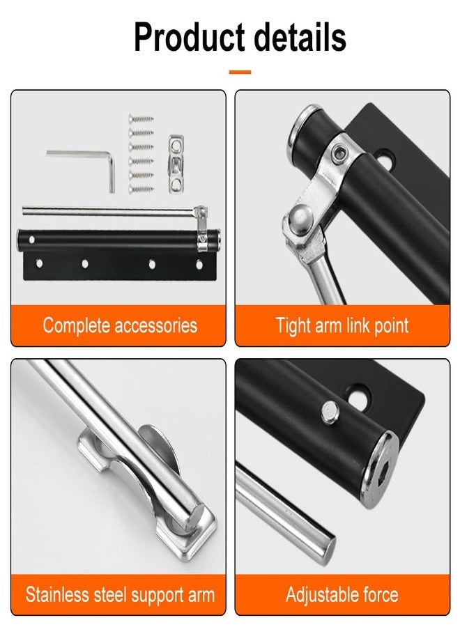 Serplex®Automatic Door Closer, Quiet Slow Closing Door, Adjustable Tension & Opening Limit, Stainless Steel Surface-Mounted Easy Door Closer, Universal Fit - Image 3