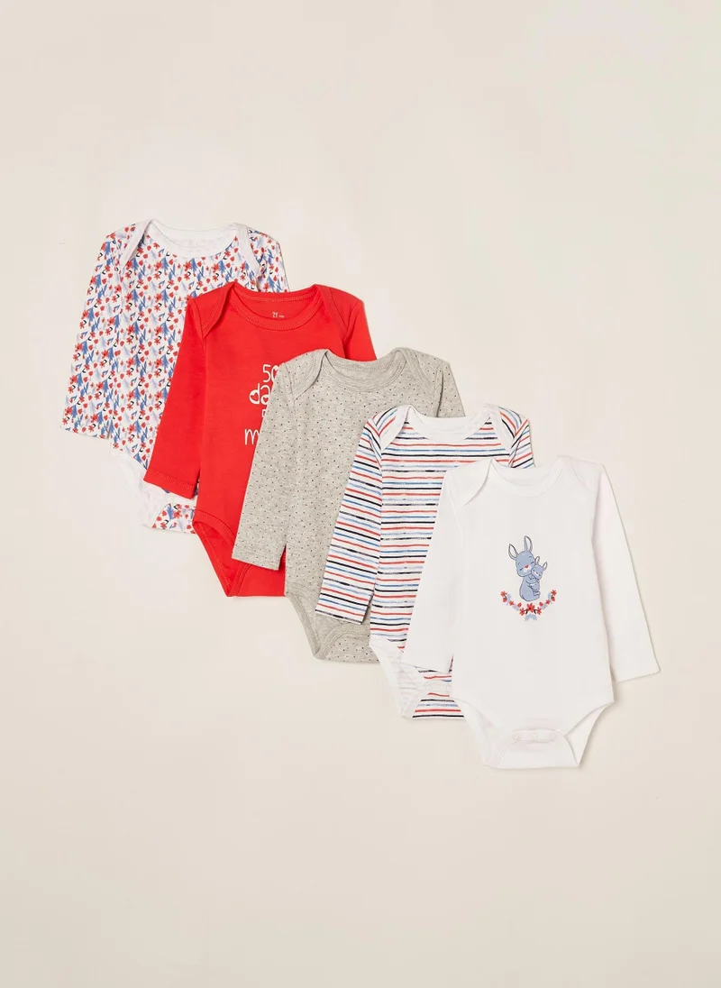زيبي 5 Bodysuits for Baby Girls 'Bunny', Multicoloured