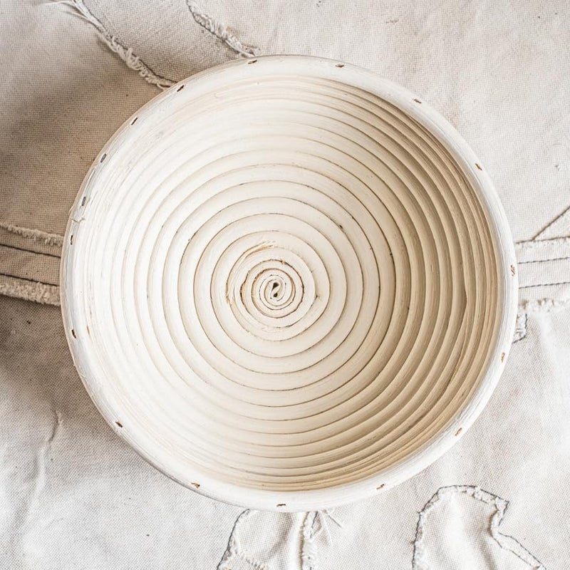 Dimpola Banneton Bread Proofing Basket Banneton Basket Set Sourdough Proofing Basket Round Proofing Bowls Handmade Rattan Baskets and Liners (2 Round 9 inch Baking Set) - Image 2