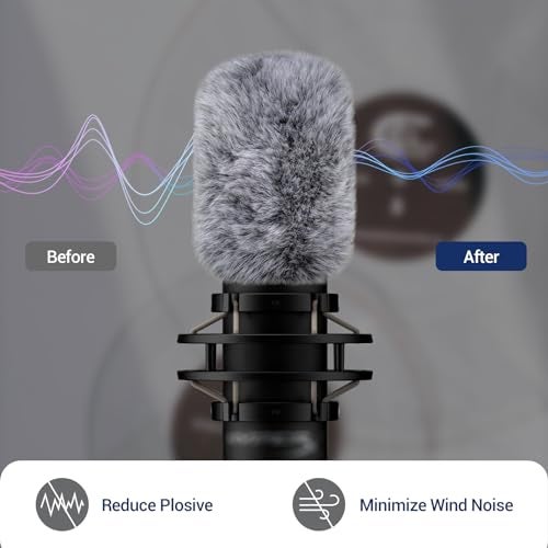 Cubilux Windscreen for Hyperx Quadcast s, MIC Wind Muff, Windshield, Dead Cat, Pop Filter, Muff Windshield Windjammer Deadcat Compatible with Hyperx Quadcast s Microphone Indoor/Outdoor Use, Gray - Image 5
