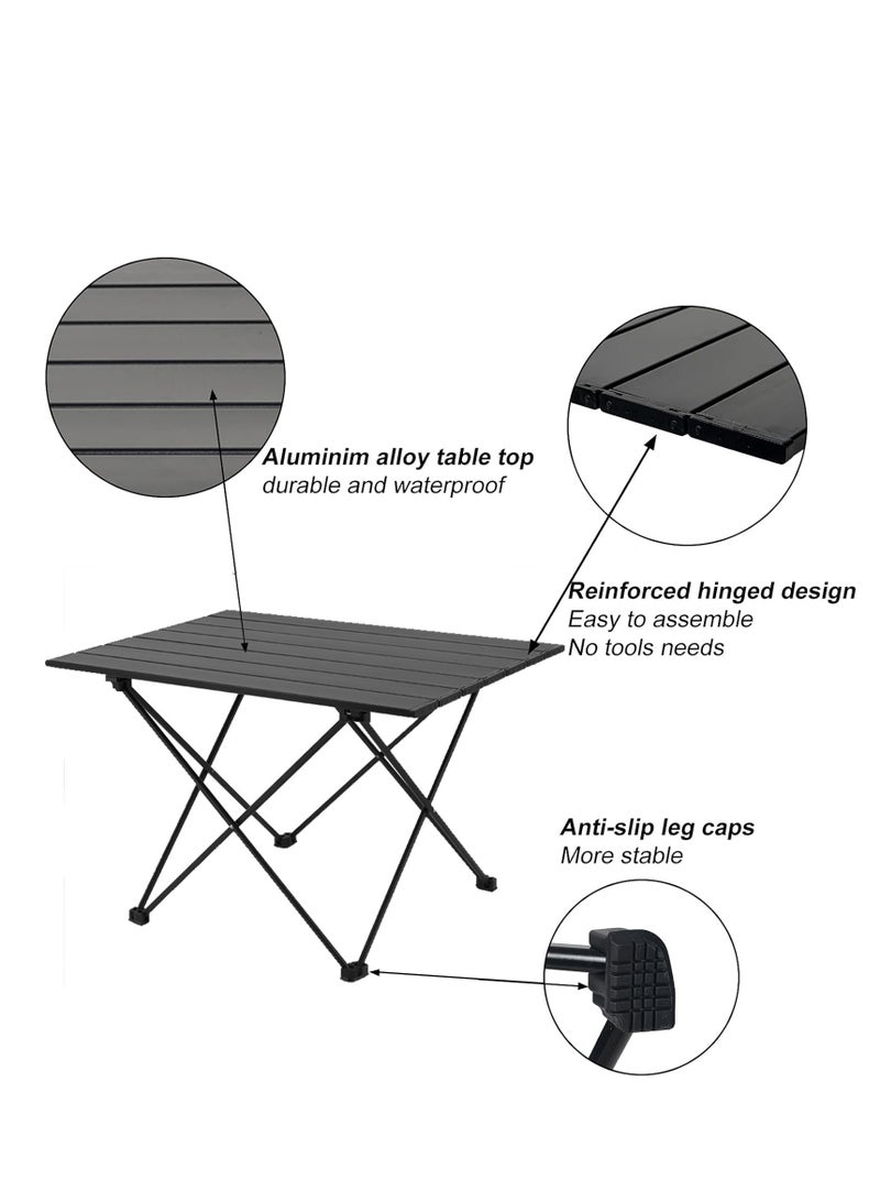 رايتشر مائدة التخييم المحمولة Rightsure مع حقيبة شبكية، طاولة ألومنيوم فائقة الخفة، طاولة صغيرة قابلة للطي مناسبة للأماكن الخارجية، والنزهات، والشواء، والشاطئ، والصيد، والتسلق، والسفر - Image 5
