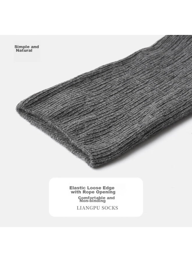 Liangpu [spring New Arrival] Women's Socks, Solid Color Soft Breathable Simple Loose-top Mid-calf Socks, Thin Cotton Socks, 4 Colors - Image 3