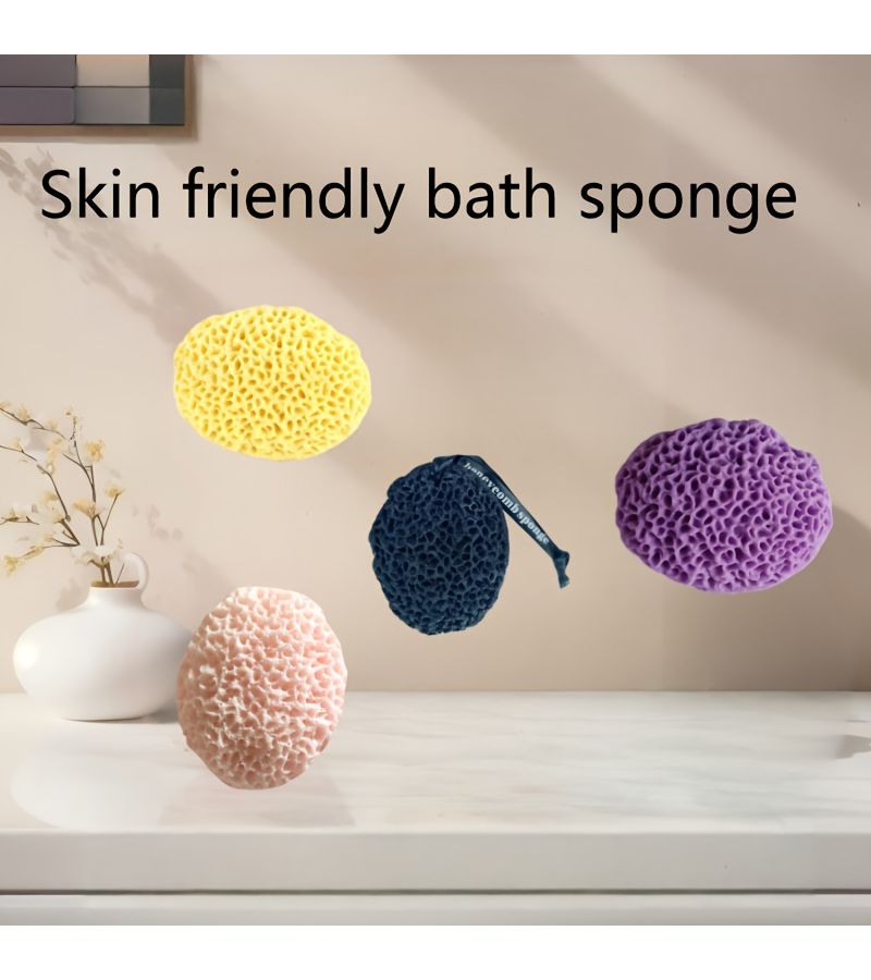 Soft Yellow Bath Shower Sponge Pack of 5 for Home Use Skin Friendly - Image 1
