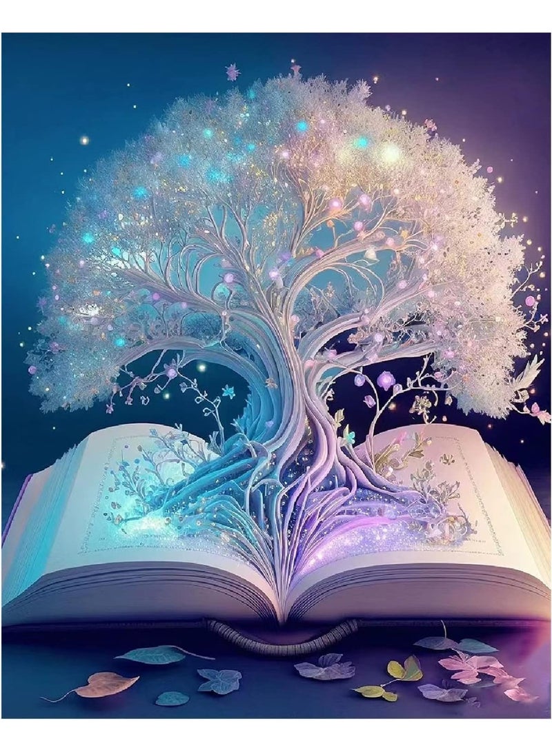 DIY 5D Diamond Painting Kits for Adults, Diamond Art, White Tree of Life Diamond Painting, Full Drill Crystal Rhinestone Embroidery Craft Kits, for Home Wall Decor Gifts, 12x16 Inch - Image 1