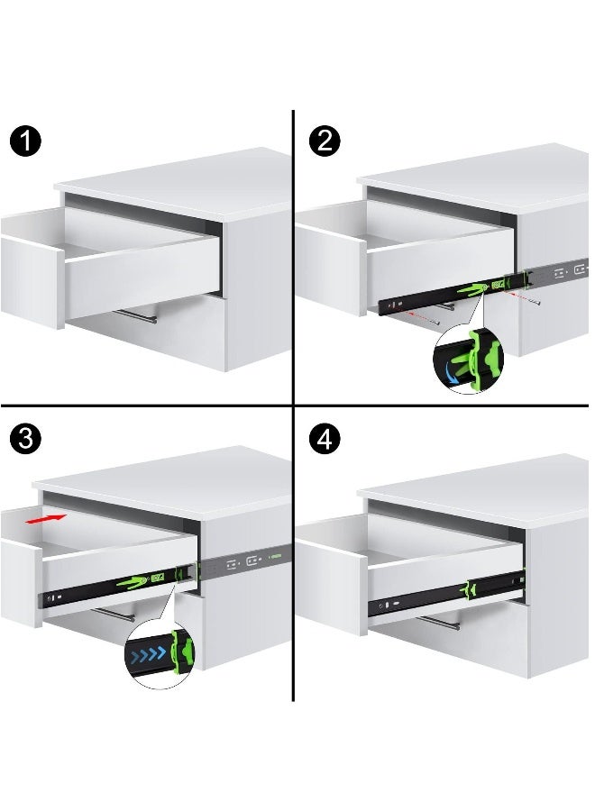 2Pcs Drawer Slides, Soft Close Full Extension Drawer Runners 3 Folds Thicker Stainless Steel Ball Bearing Slides Cabinet Rails Track (300mm)  - Image 1