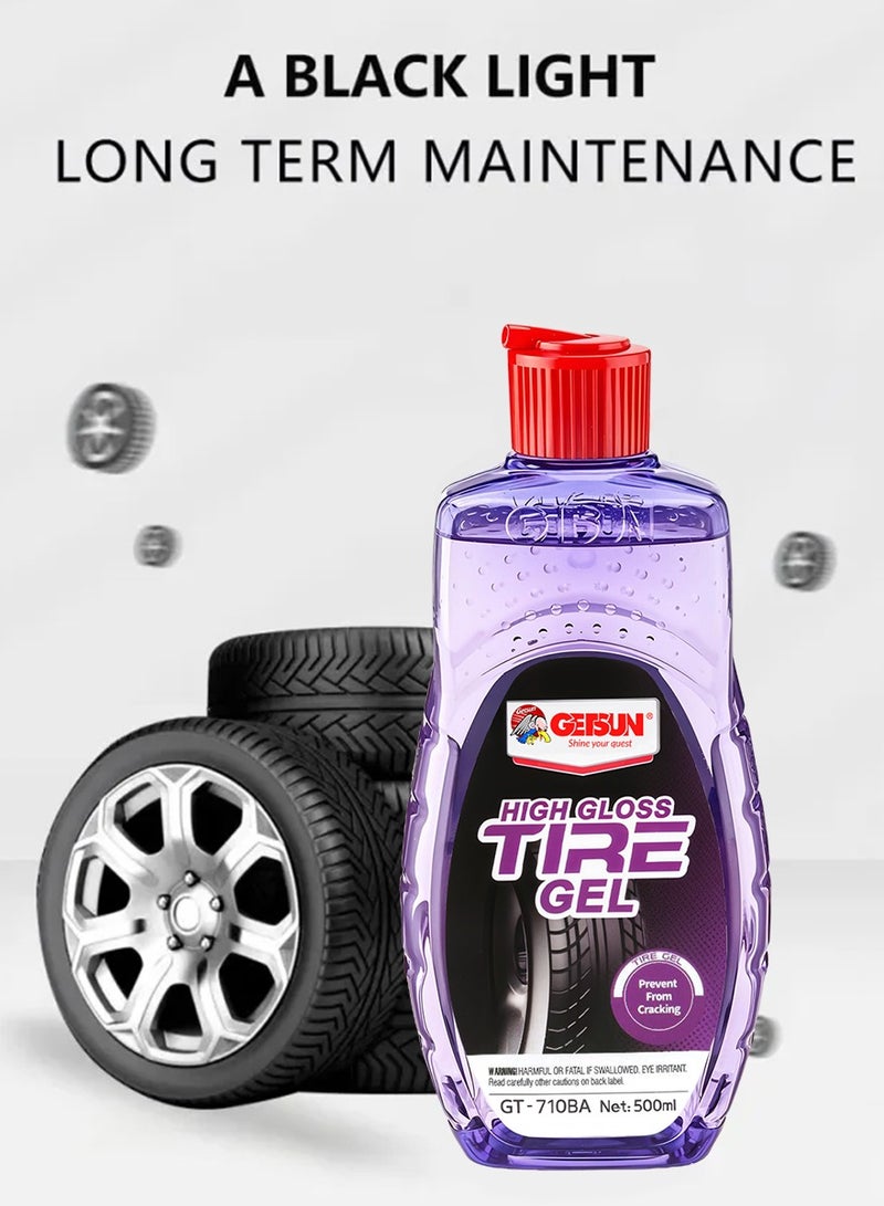 GETSUN Combo - 4PC GETSUN High Gloss Tire Shine Gel Long Lasting Wet Look Tire Gel 500 ML GT-7108A - Image 5