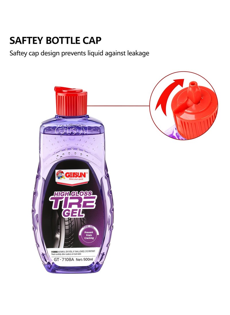 GETSUN Combo - 4PC GETSUN High Gloss Tire Shine Gel Long Lasting Wet Look Tire Gel 500 ML GT-7108A - Image 4