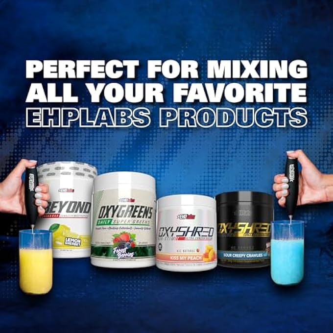 EHP Labs Milk Frother Handheld Hand Mixer Electric Handheld Hand Blender Electric Whisk Electric Frother Wand For Protein Powder Pre Workout Powder Super Greens Electric Drink Stirrer - Image 4