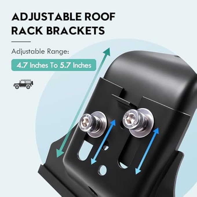 rayihni Roof Rack Mounting Brackets,Gutter Mount Roof Rack,Roof Rack Accessories Compatible with Wrangler JL JK 2007-2024, Gladiator JT, Cherokee XJ 1984-2001 and All Suitable Sizes - Image 2