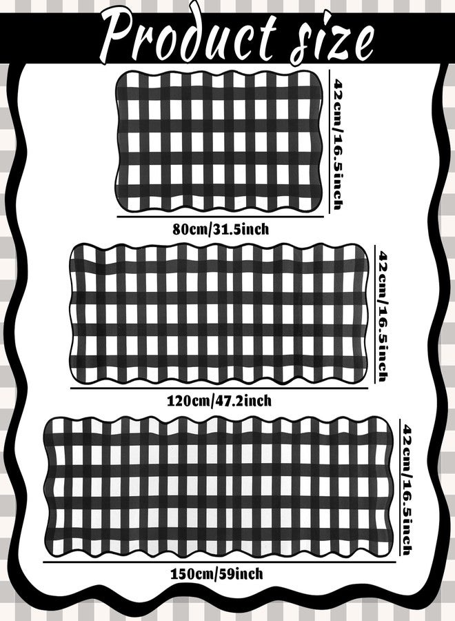 Maasechs Checkered Kitchen Mats Set of 3 Black and White Slip Floor Kitchen Runner Rug for Hallway Entryway Laundry Summer Washable Home Decor Buffalo Checkered Welcome Doormat for Bedroom Living Room - Image 3