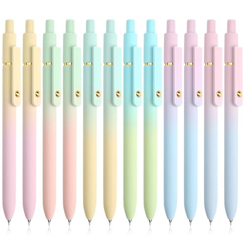UIXJODO 12 Pcs Gel Pens 0.5mm Quick Dry Black Ink Pens Fine Point Smooth Writing Pens, Cute Office and School Supplies Gifts for Women Teacher Students (12 Pcs Ombre Gold) - Image 1