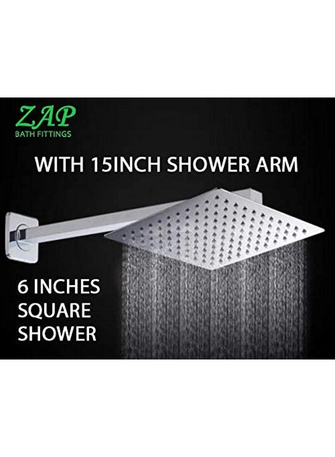 ZAP CAST305 CASTER Series 100% High Grade Brass 3 in 1 Wall Mixer with Shower Arms & Head | Multi Flow Hand Shower with 1.5 Meter Flexible Tube (Chrome) - Image 4