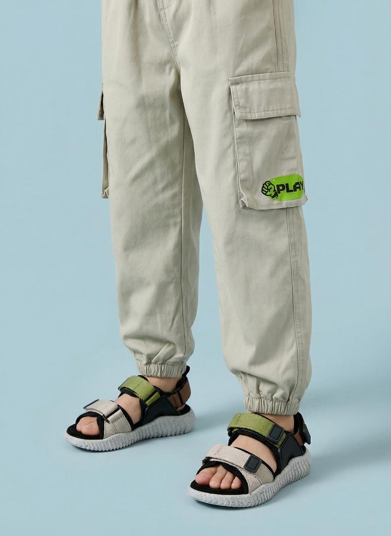نوتيناتي Nautinati Boys' 100% Cotton Woven Graphic Cargo Joggers - Image 4