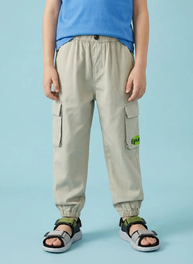 Nautinati Nautinati Boys' 100% Cotton Woven Graphic Cargo Joggers